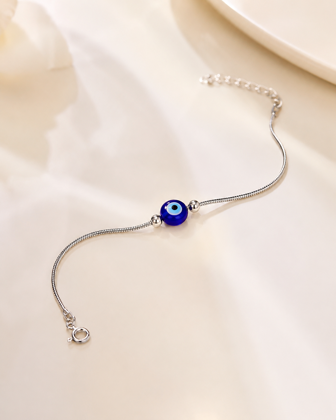 925 Italian Silver Evil Eye Adjustable Bracelet